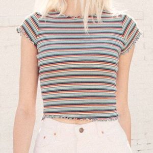 Brandy Melville rainbow striped Wynn top!